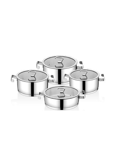Oms Silindir 8 Parça Paslanmaz Çelik Tencere Seti 1141 Gri