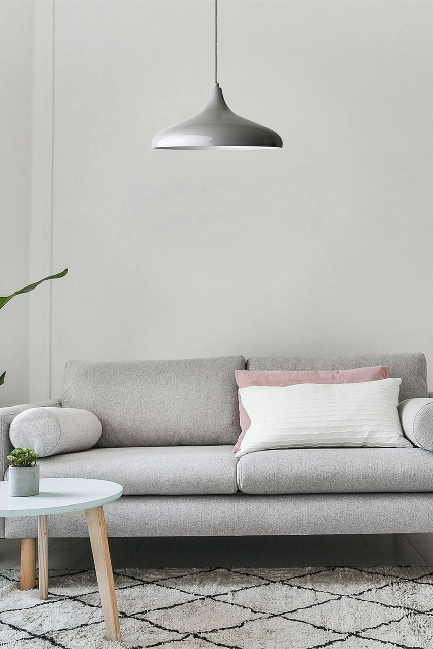 Champion Gri Özel Kablo Avize - Alüminyum 35 Cm Cafe Rustik Sarkıt Mutfak Lamba Modelleri Gri