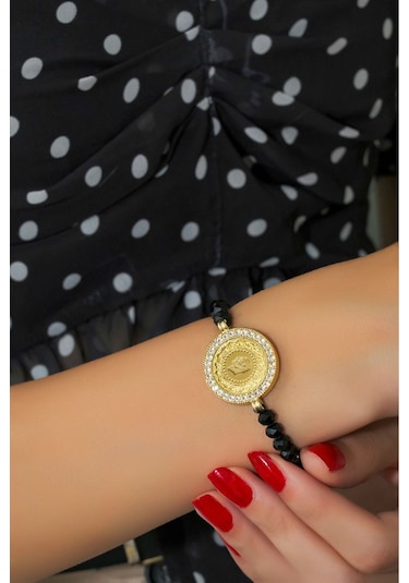 Safir Taşlı 8 Ayar Çeyrekli Bileklik Sarı Altın