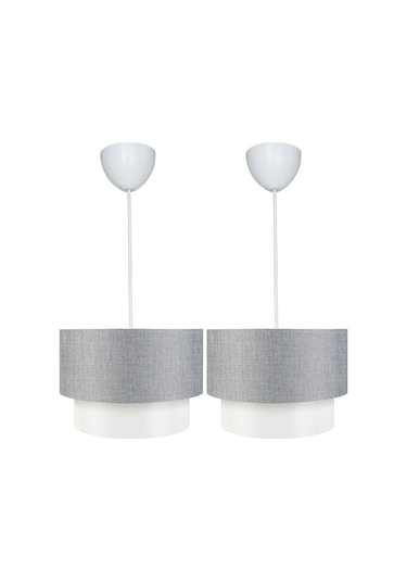 2 Adet Pasta Avize Gri Beyaz Sarkıt Pav70 Gri