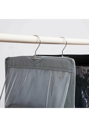 Çanta Saklama Düzenleyici Dolap İçi Çanta Askısı 10 Gözlü Şeffaf Pembe