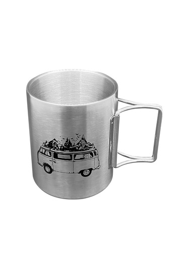 Orcamp Katlanabilir Saplı Çelik Kupa Bardak Karavan Out-1800