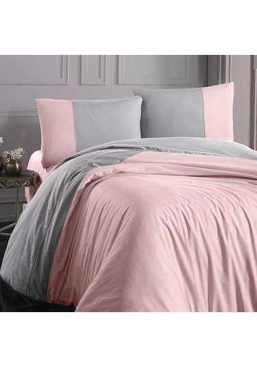 Nevresim Takımı Tek Kişilik Ranforce Duz 160x220 Thor 160x220 Pembe