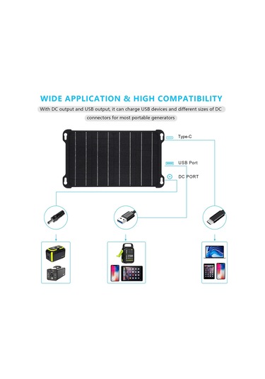 Hfambition 15w Monokristal Güneş Paneli Şarj Cihazı: Usb/dc Çıkışlı, 5v 2a, Telefon Ve Powerbank İçin Güneşten Şarj Edici Tahta