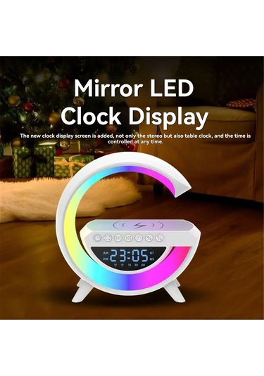 Padalink G3401 Mini Bluetooth Hoparlör - Kablosuz Şarj, Alarm Saat, Rgb Ambiyans Işığı Ve Çok Fonksiyonlu Ev Ve Seyahat Hoparlörü