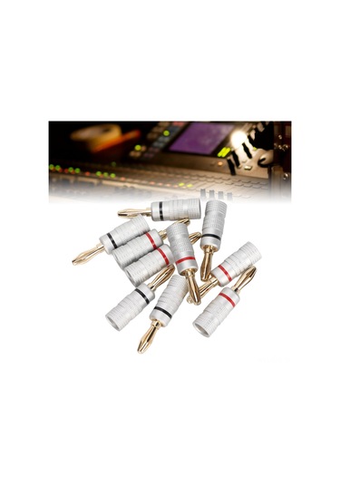 Fosenze 10 Adet 24k Altın Kaplı Muz Plug Konnektörü, Çift Vida Kilidi, Hoparlör Kabloları, Ev Sineması Ve Ses Sistemleri İçin Ses Bağlantı Elemanı