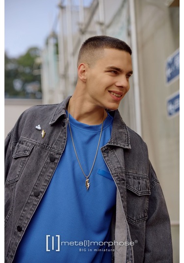 Metalmorphose Şimşek Kolye Altın - Gümüş