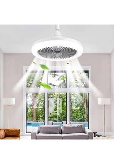 Buffer E27 Duylu 3 Farklı Işık Modlu Ve 3 Seviye Fan Güçlü Uzaktan Kumandalı, Sessiz Kullanımlı, Kolay Kurulumlu,led Işı