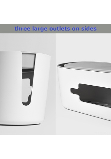 Qingmipy "kablo Düzenleyici Kutusu - Çoklu Prizli, Usb Geçişli, Ev Ve Ofis İçin Kabloları Saklama Çözümü"