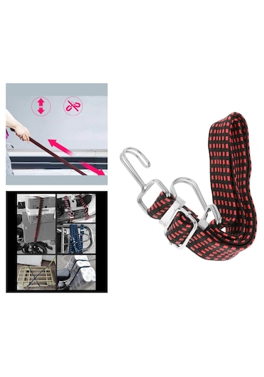 Homyl Kancalı Ağır Hizmet Elastik Bungee Cord Kırmızı-1m Kırmızı 1m Kırmızı