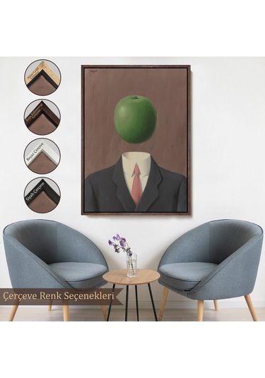 Ahşap Çerçeveli Rene Magritte - Soyut Sabit Fikir Tablosu-7343
