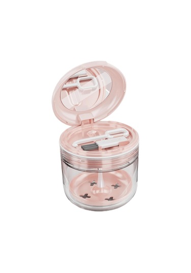 Dolıty Protez Çantası Tutma Ortodontik Kupası Seyahat Için Pembe