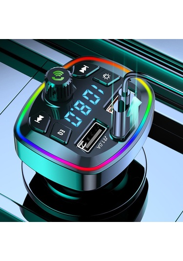 Suntek Araba Bluetooth Verici Bluetooth 5.0 Çakmak, 2 Usb