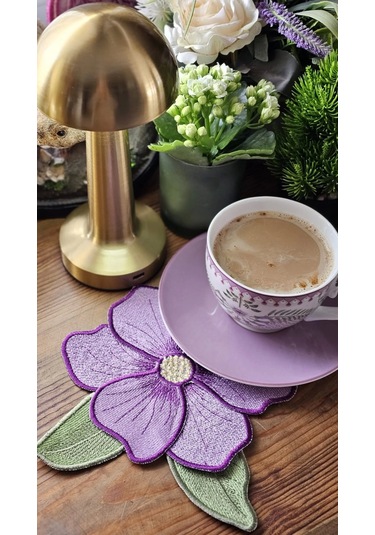 Agbtrend Mor Manolya Nakışlı Sunum Ve Kokteyl Peçetesi Mor