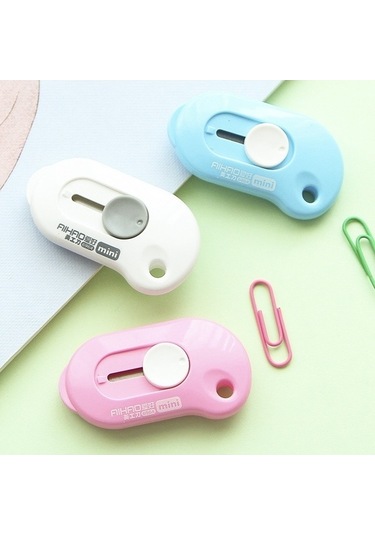 Willowhaven Sevimli Mini Bıçak Kesici Kağıt Jilet Ofis Kırtasiye, Plastik + Alaşım, 10g, Rastgele Renk Diğer