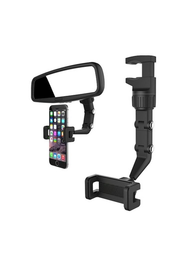 Yingfu Dikiz Aynasına Takılı Siyah Akıllı Telefon Tutucu, Uygun Her Akıllı Telefon İçin Diğer