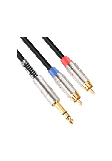 Sones 6,35 Mm Erkek - Çift Rca Erkek Ses Kablosu, Kablo Uzunluğu: 1,8 M