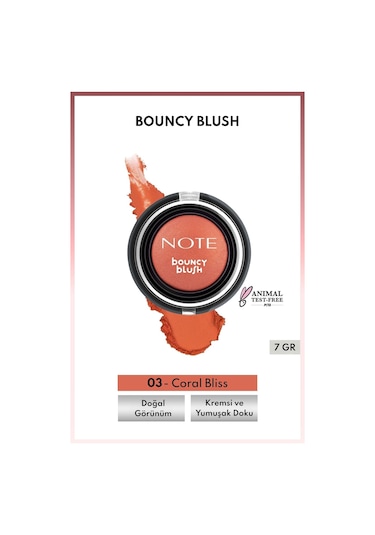 Note Cosmetics Bouncy Blush Yumuşak Kremsi Allık - 03 Coral Bliss 03