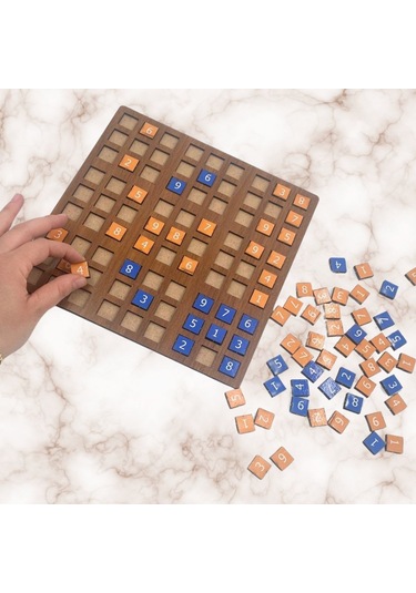 Büro Ev Ofis Çocuk Hediyesi İçin Zeka Oyunu Ahşap 9 Bölümlü Sudoku Seti