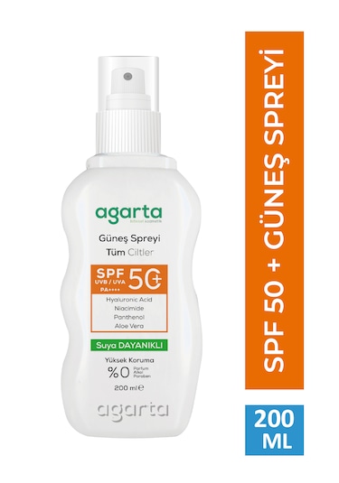 Spf 50+ Yüz Ve Vücut Güneş Koruyucu Sprey 200 Ml