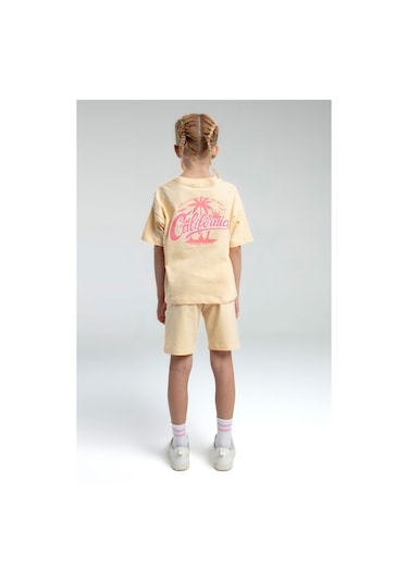 Rolypoly Kız Çocuk Krem Bermuda Takım 5274-47597 Krem