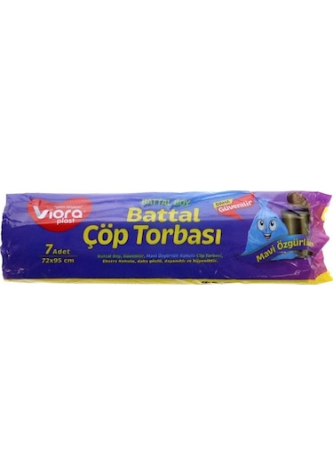 Viora Mavi Özgürlük Kokulu Mavi Çöp Torbası Poşeti 7'li 72 x 95 CM