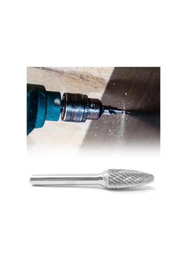 Symbee Tungsten Carbide Çift Kesimli Roter Bur, 7/16" Çaplı, Metal Ve Non-metal İşleme, Hızlı Kesim, 1/4" Bağlantı Ucu