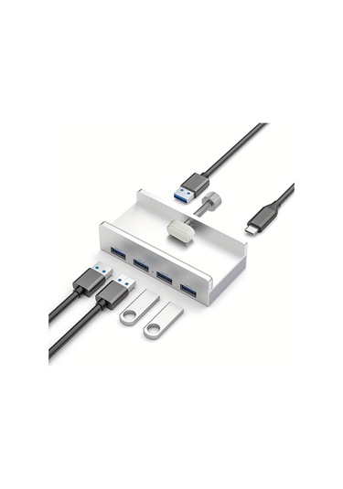 Honeybeeshop Usb 3.0/2.0 Klipsli Alüminyum Dock İstasyonu Veri, Şarj, Tf/sd Kart Okuyucu L-049a