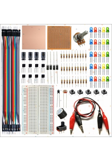 Breaboard Temel Elektrik Ve Elektronik Eğitim Set Lamba Motor Ve Breadbord Set