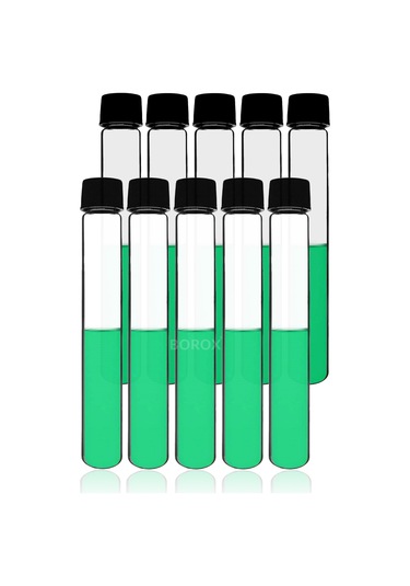 Borox Vida Kapaklı Cam Deney Tüpü 20 x 150 MM 10 Adet