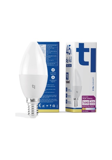 Redeem Plus C37s E14 Mum Ampul, Titreşimsiz, Göz Konforu, 606 Lümen, Tatlı Beyaz, 3500 Kelvin