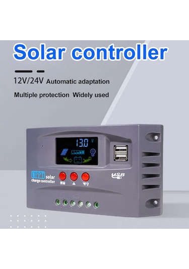 Gajeena 30a Mppt Güneş Kontrolörü 12v/24v Otomatik Tanıma, Ev/rv/deniz Güneş Sistemi İçin Şarj Regülatörü Ve Stabilizatörü