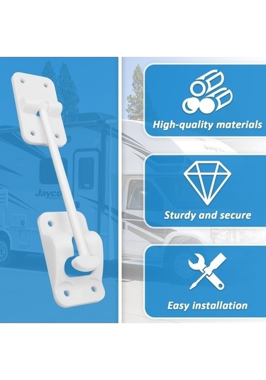 Fastbuy 4 Takım 6 Inç T Tarzı Abs Kapı Mandalı Kilit, Rv Römorku Kapı Tutucu Beyaz