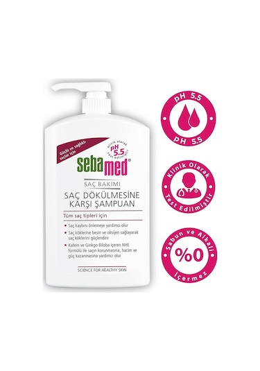 Sebamed Saç Dökülmesine Karşı Güçlendirici Etkili Kafein ve Ginkgo Biloba İçerikli Şampuan 1000 ML
