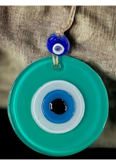 Askımo - Yeşil Nazar Boncuklu Duvar Süsü 10 Cm Cam Duvar Dekoru 21801449