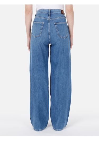 Colins 970 Berry Normal Kesim Yüksek Bel Geniş Paça Kadın Pantolon Cl1069217 Denim