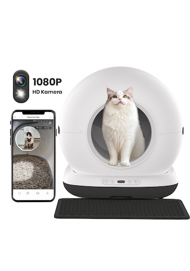 Haustier Cb002 Kameralı Akıllı Otomatik Kedi Tuvaleti Siyah