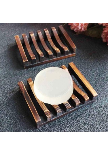 Banyo Aksesuarı Retro Ahşap Lavabo Güverte Dağı Oymak Sabunluk Tutucu Raf
