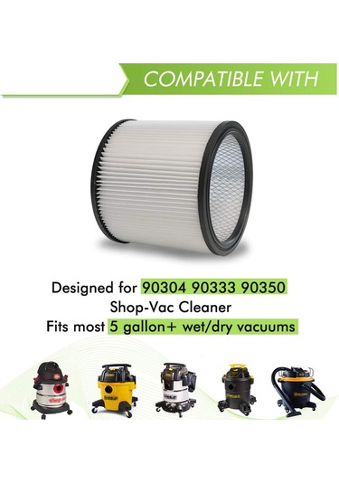 Leasetake Shop Vac 90304 90350 5 Galon Ve Büyük Islak Ve Kuru Elektrikli Süpürge Aksesuarları İçin Yedek Hepa Filtresi