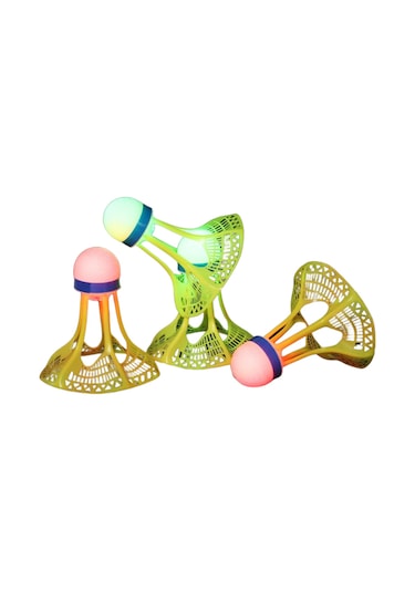 Geeksen Led Işıklı Nylon Badminton Topu, Rüzgar Direnci Ve Dayanıklılık, Kırmızı+yeşil 4 Adet, 48 Saat Pil Ömrü