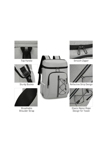 Jzcat- An Yalıtımlı Soğutucu Sırt Çantası Rahat Yumuşak Soğutucu Siyah