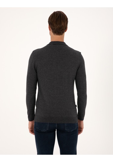 Pierre Cardin Erkek Antrasit Melanj Kazak /triko 50314189-vr081 Antrasit Melanj