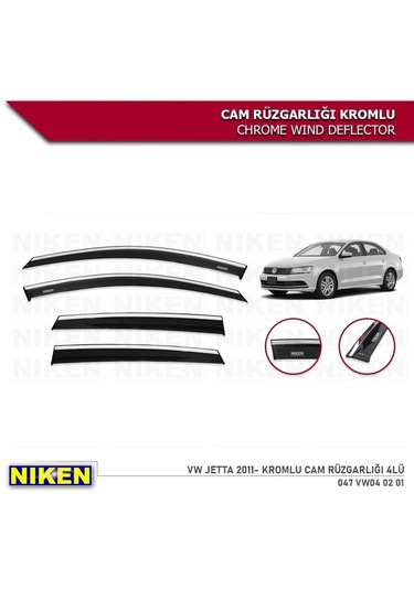 Volkswagen Jetta Kromlu Cam Rüzgarlığı 4'lü Set 2011-2018