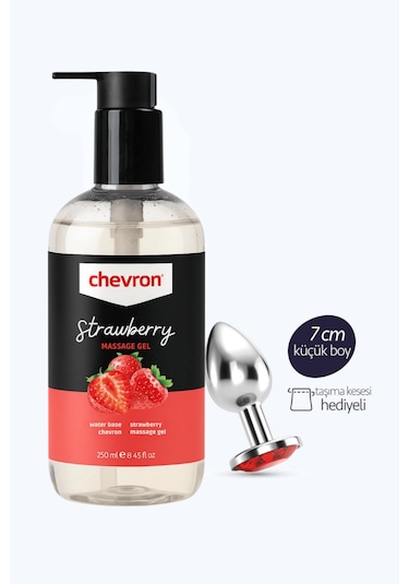 Chevron Su Bazlı Çilekli Kayganlaştırıcı Jel 250 Ml Ve 7 Cm Plug