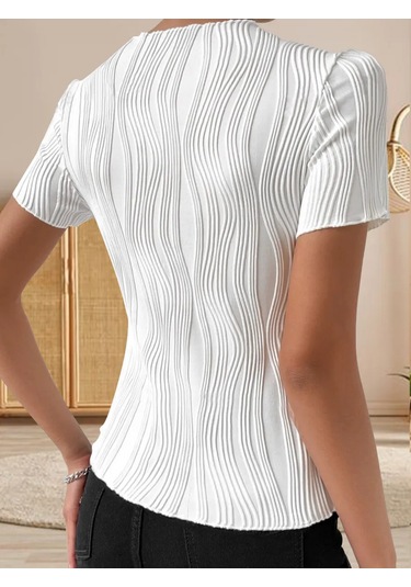 Fablook Şık Kısa Kollu Bluz 398280412 Beyaz