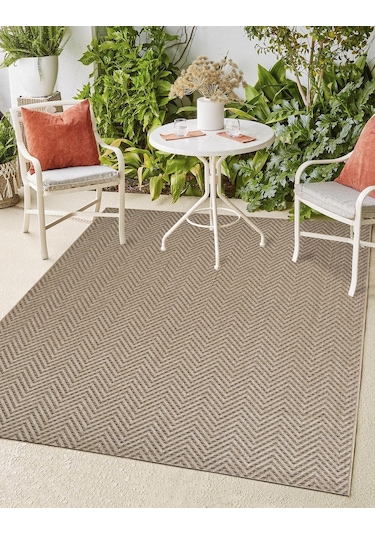 Sisaluna 4441 Bej Jüt Tabanlı Modern Dokuma Kilim Sisal Hasır Halı Bej