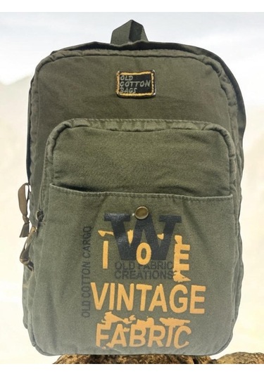 Kaliteli Vintage Salaş Disayn Günlük Gezi Spor Sırt Çantası Matanza Bag 30x42cm Haki