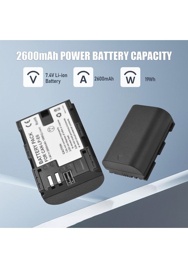 Xindoker Canon R7 R6 R5 İçin 2 Adet 2600mah Lp-e6 Pil + Çift Yuvalı Şarj Cihazı Ve Usb Kablosu