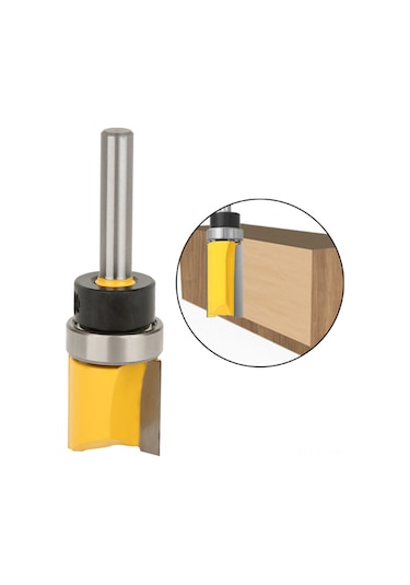 Skycity Karbonseliks T-tipi Ahşap Freze Ucu: Yuvarlak Uç, 1/4" Sap, Dilimleme Ve Tırnak Ayarı İçin 19mm Kesim Çapı Model 1/4x3/4x20