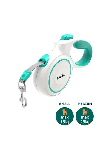 Budibu Makaralı Otomatik Geri Çekilebilen Kedi Köpek Gezdirme Tasması S Max 15 KG